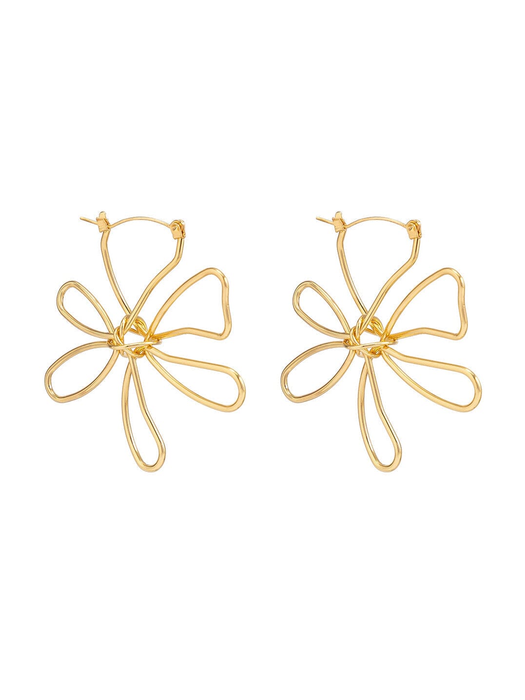 Fashionable Metal Glossy Large Flower Earrings Earrings DRESS/ATELIER 