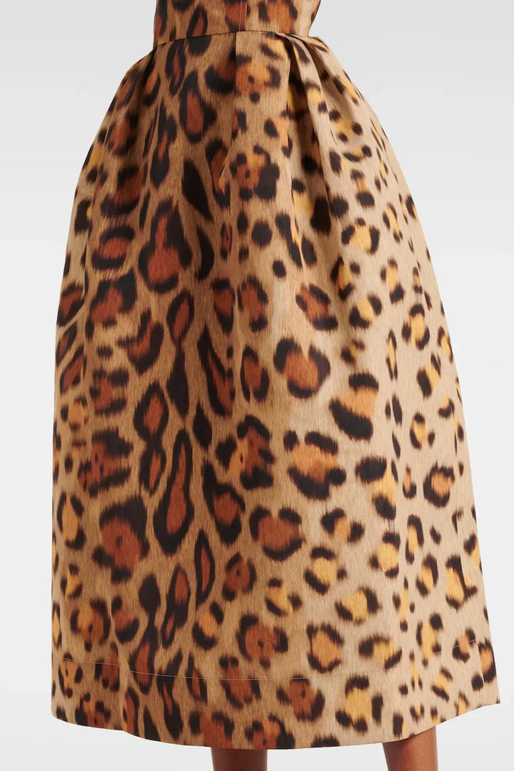 Alexa Animal-Print Bustier Midi Dress