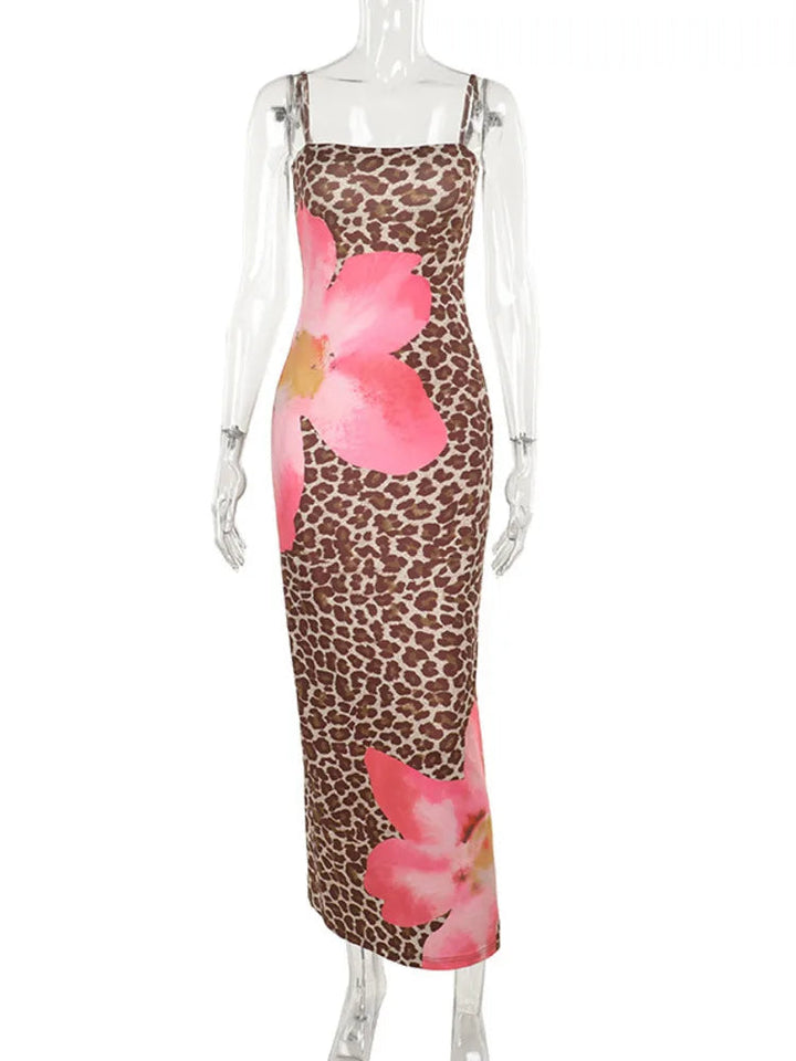 Mavie Maxi Sexy Floral and Leopard Print Dress DRESS/ATELIER 