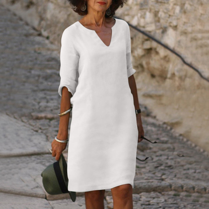 Jindie V-neck Belly Covering Dress