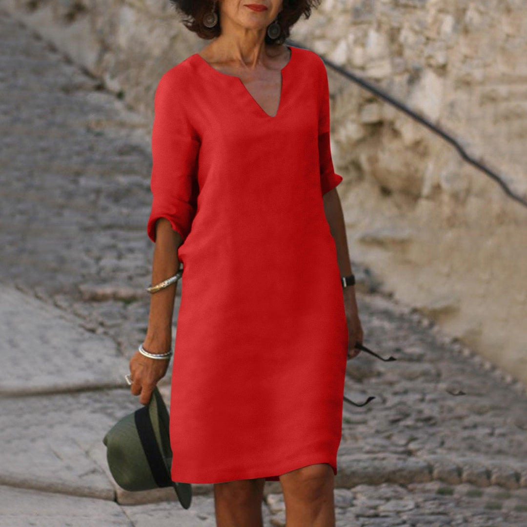 Jindie V-neck Belly Covering Dress