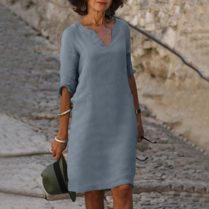 Jindie V-neck Belly Covering Dress