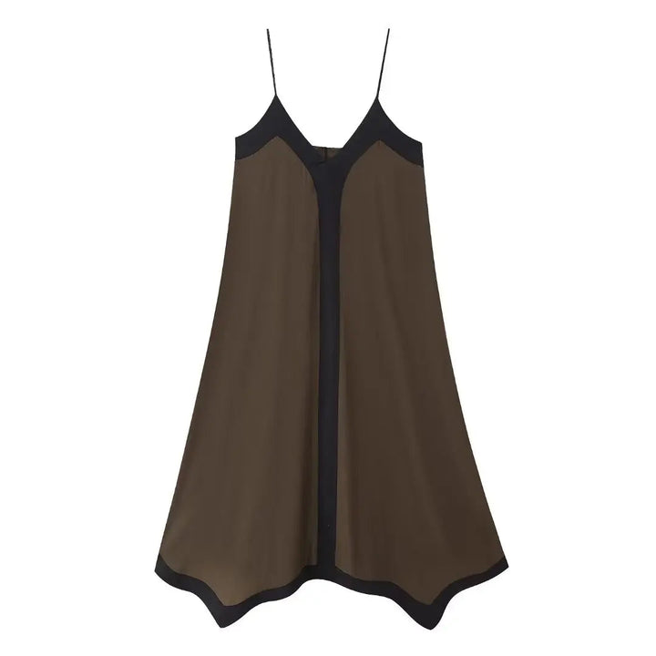 LARA™ | Elegante Jurk met Randafwerking MyGirlClub. Chocolade bruin M 