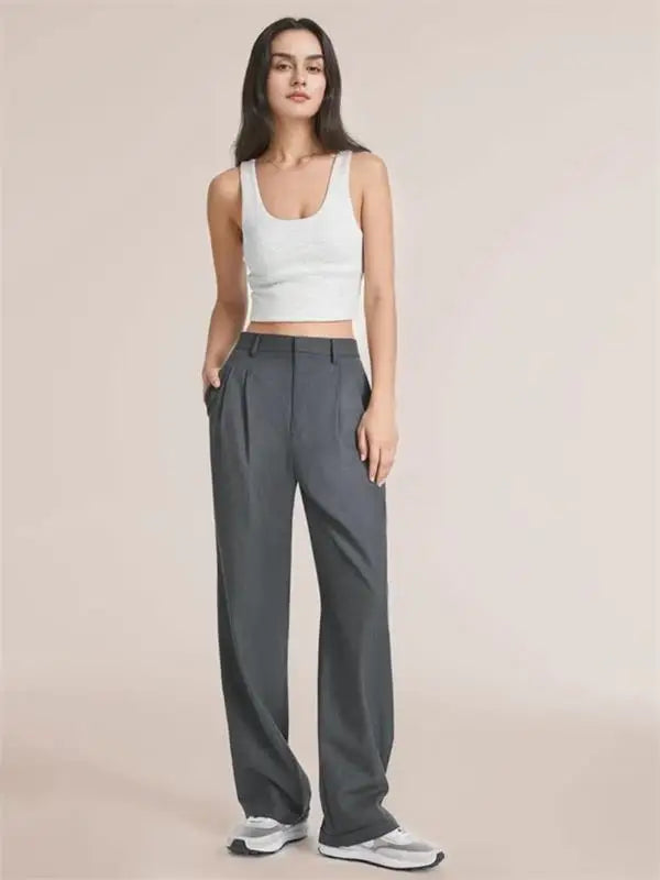 JULIA™ | Classy High Waist Pantalon MyGirlClub. Blauw S 