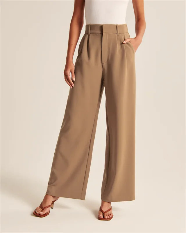 JULIA™ | Classy High Waist Pantalon MyGirlClub. Bruin S 