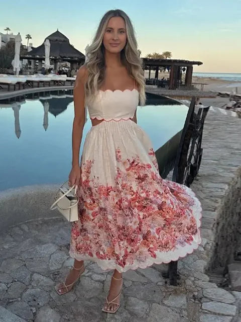 Elona Scalloped Floral Sundress