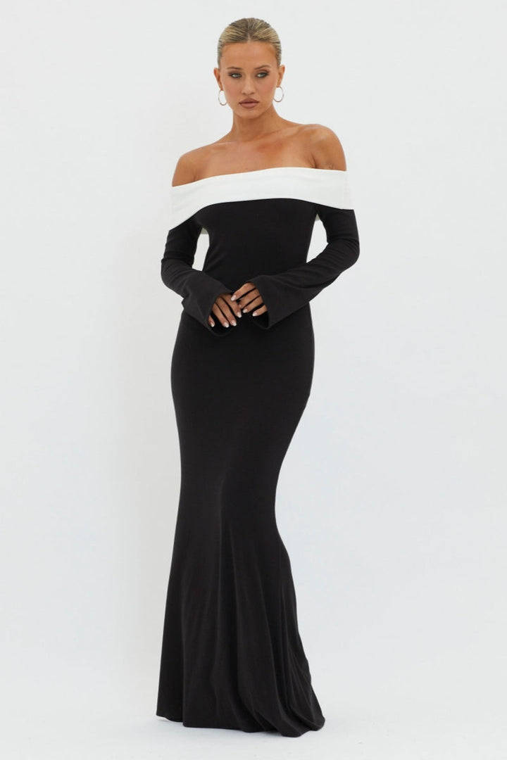 Aera Off-shoulder Maxi Knit Dress