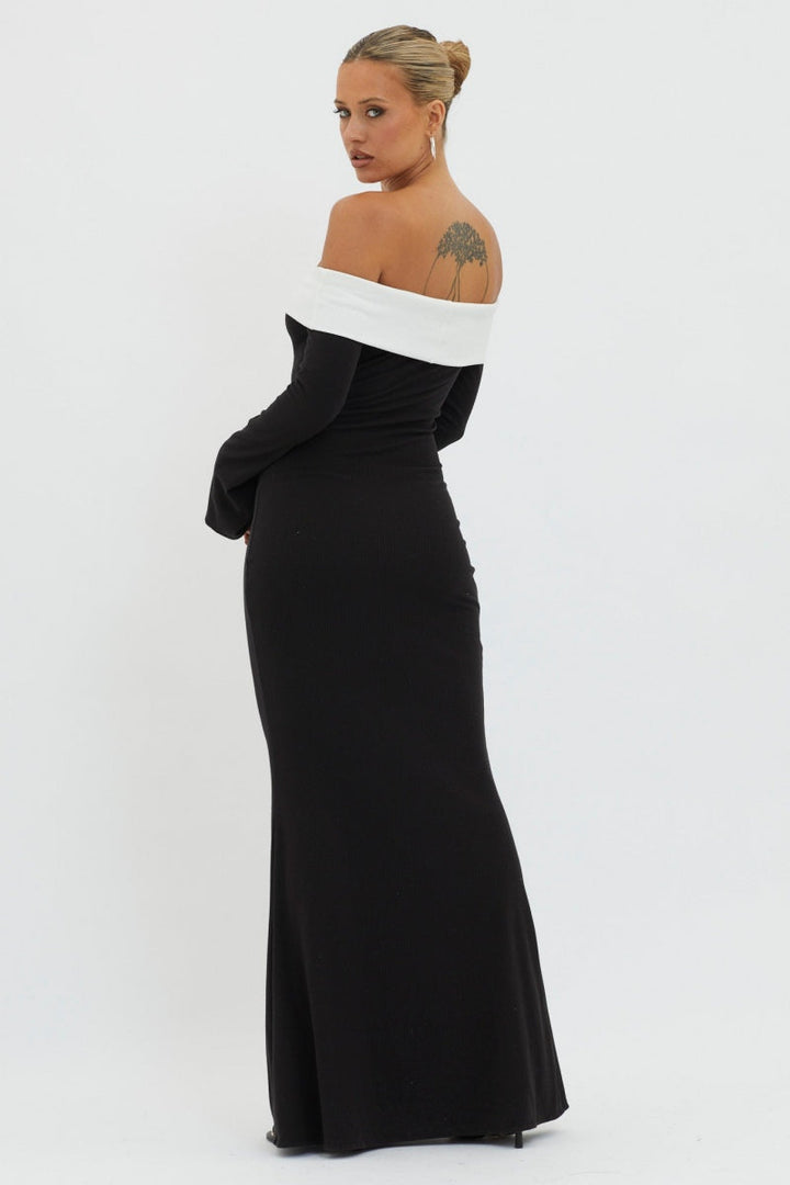 Aera Off-shoulder Maxi Knit Dress