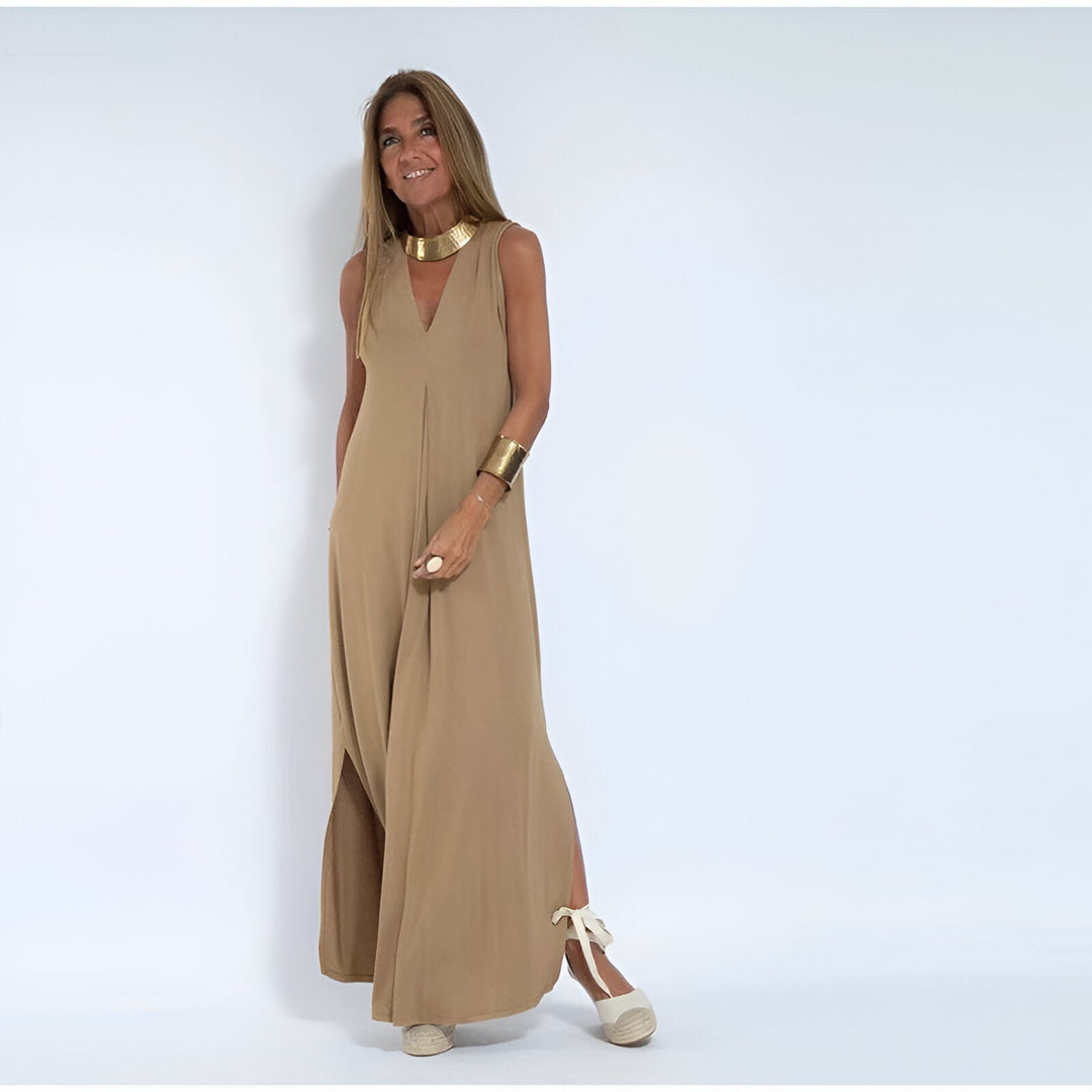 Hannah Elegant Long Dress & Matching Cardigan