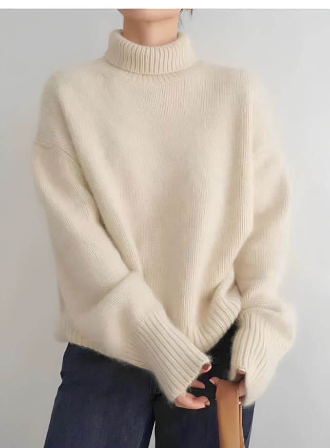 Yfke™ - Cashmere Turtleneck Sweater Sweaters OLIVIA'S Beige S 