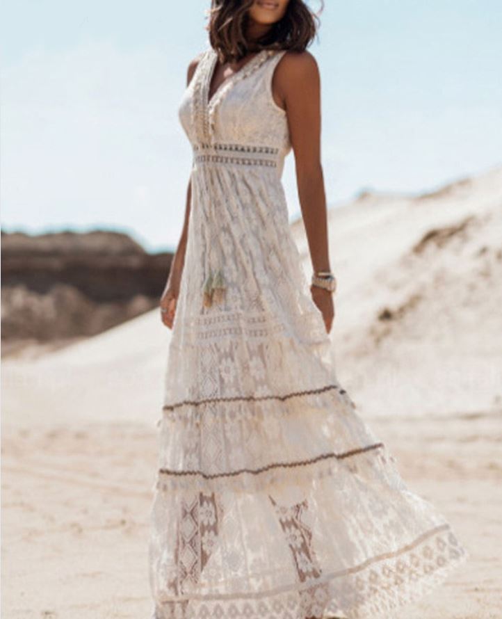 Isa Elegant Boho Dress Holiday vibes DRESS/ATELIER 