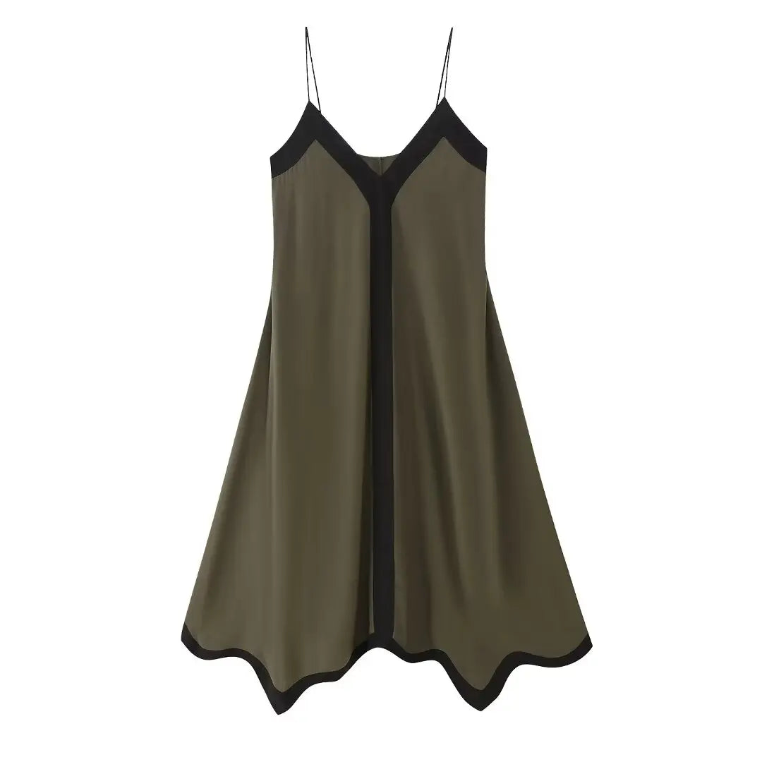 LARA™ | Elegante Jurk met Randafwerking MyGirlClub. Donkergroen M 