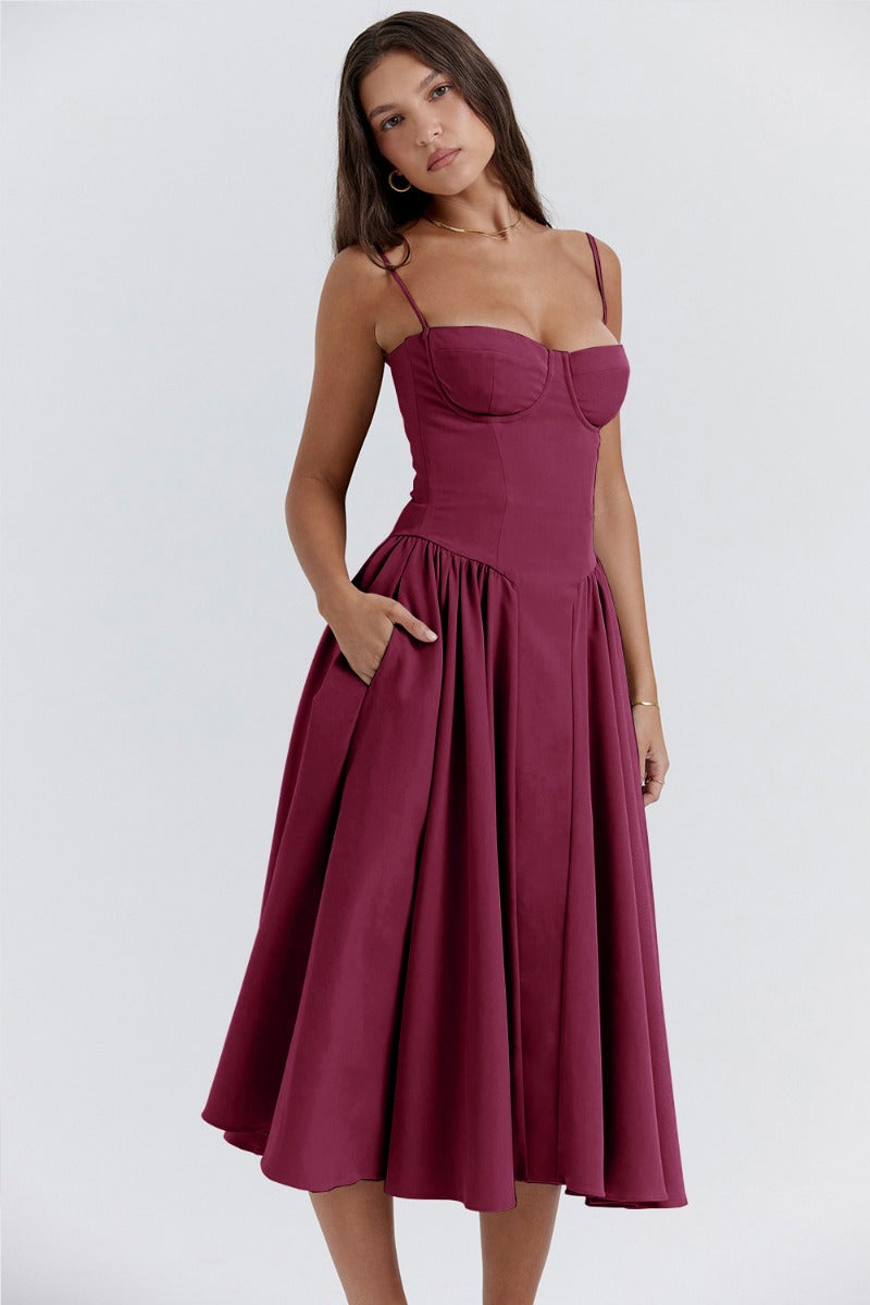 Eda Sleeveless Corset Midi Dress