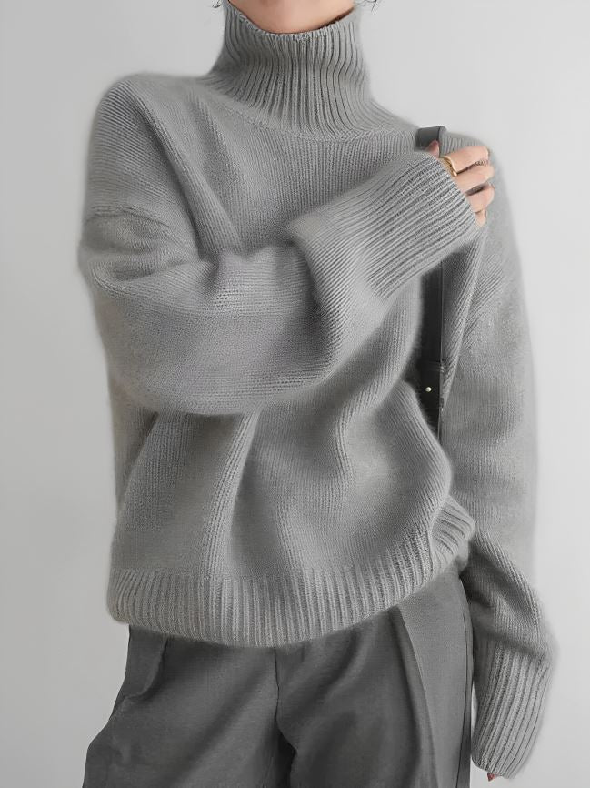 Yfke™ - Cashmere Turtleneck Sweater Sweaters OLIVIA'S Gray S 