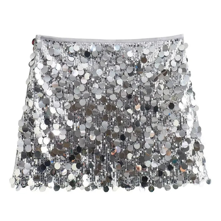 JULIA™ | Kort Glitter Rokje MyGirlClub. Zilver XS 