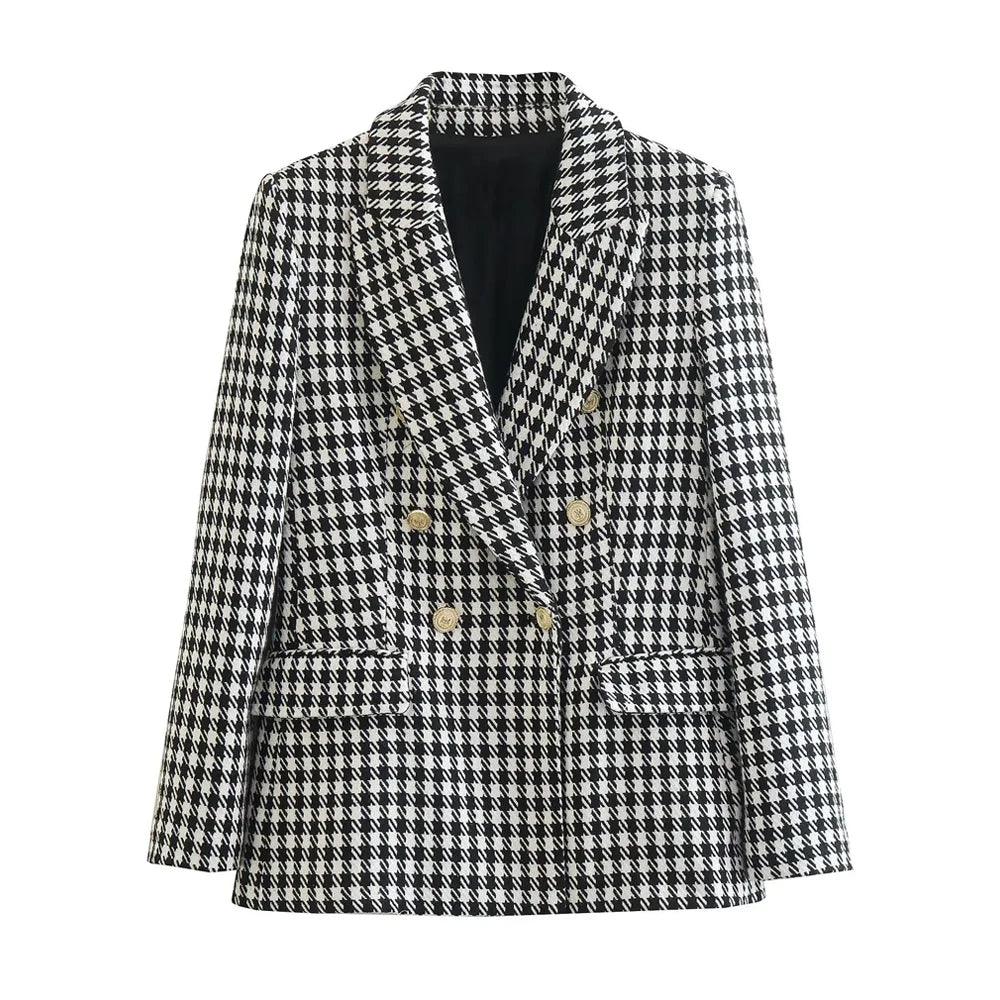 ISABELLA™ | Vintage Zwart-Wit Blazer MyGirlClub. Blazer XS 