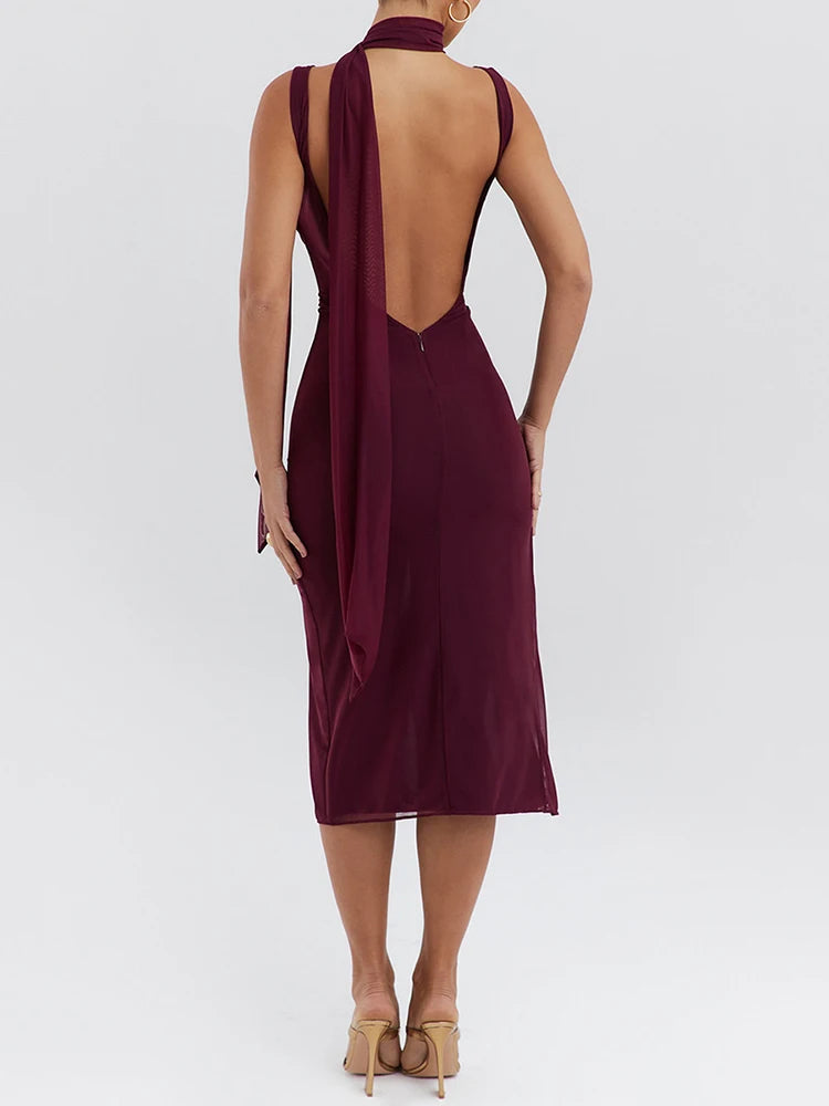 LARA™ | Elegante Maxi Jurk met Open Been MYGIRLCLUB 