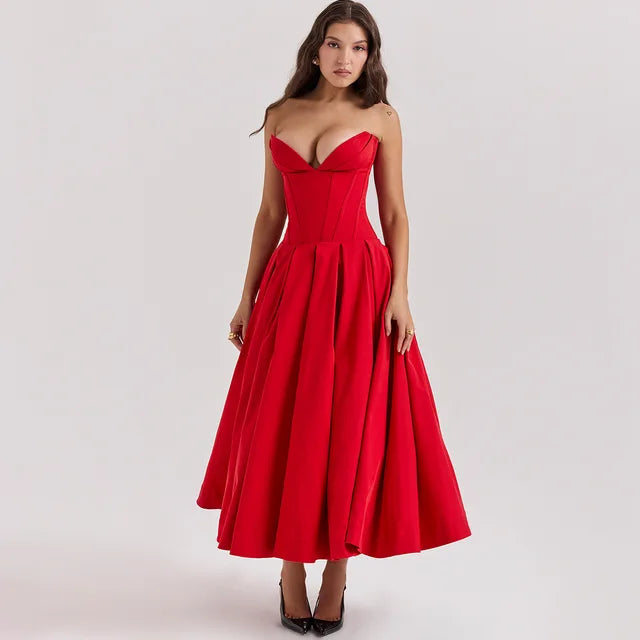 Ophelia Elegant Dress Wedding Guest DRESS/ATELIER Red 4 - 6 (XS) 