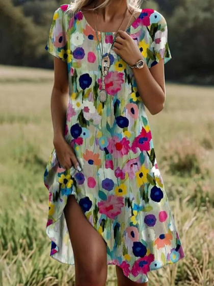 Karina Vibrant Floral Print Dress