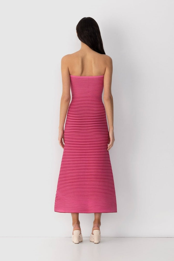 Adele Sleeveless Strip Knit Maxi Dress