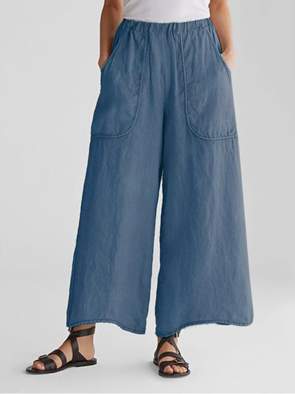 Saskia™ - Summer Pants Linen Pocket JURKJESBOETIEK Blue S 