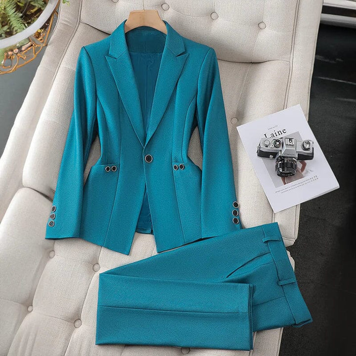 Marit™ - Elegant Blazer and Pants Set OLIVIA'S Blue XS 