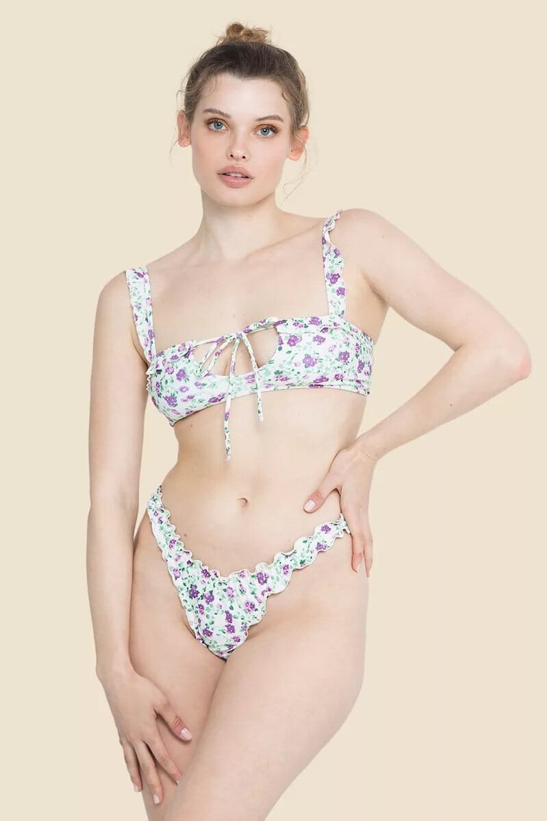 KIM™ | Vetersluiting Bikini met Print JURKJESBOETIEK Paars S 