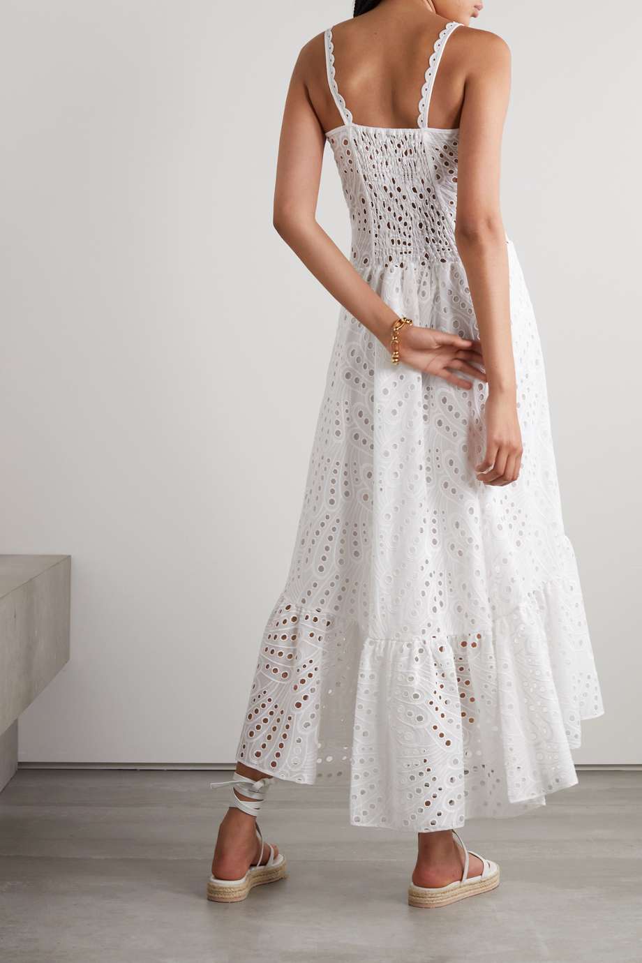 Diana Embroidered Lace Midi Bustier Dress