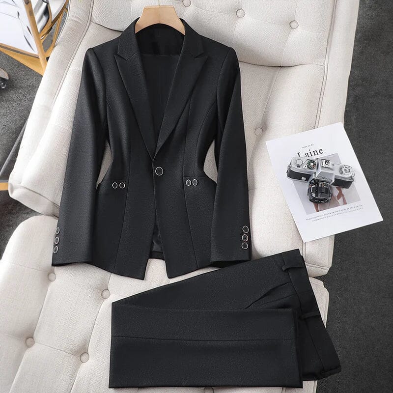 Marit™ - Elegant Blazer and Pants Set OLIVIA'S Black XS 