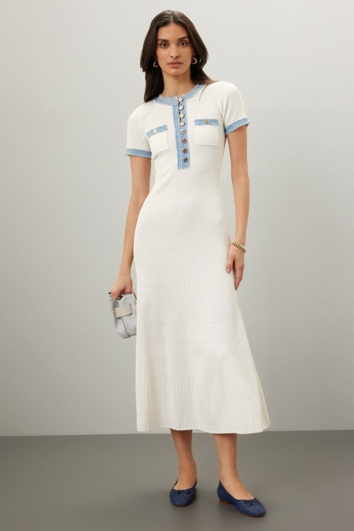 Elsa Round Neck Knit Midi Shirt Dress