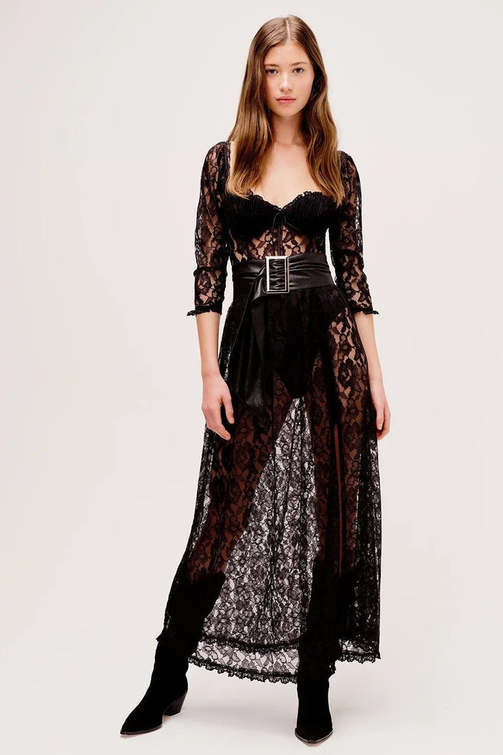 Elma Sweetheart Lace Maxi Dress