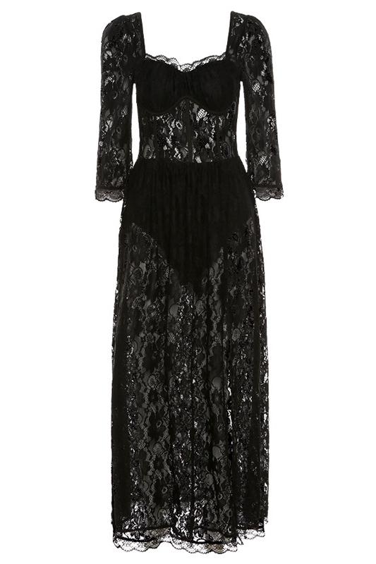 Elma Sweetheart Lace Maxi Dress