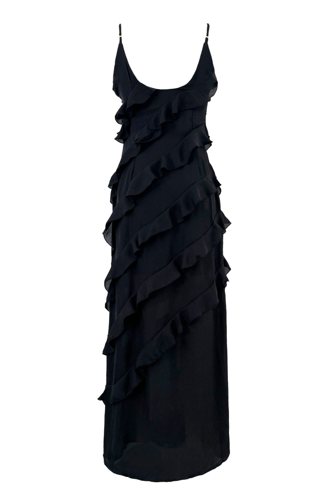 Eva Chiffon Ruffled Maxi Slip Dress