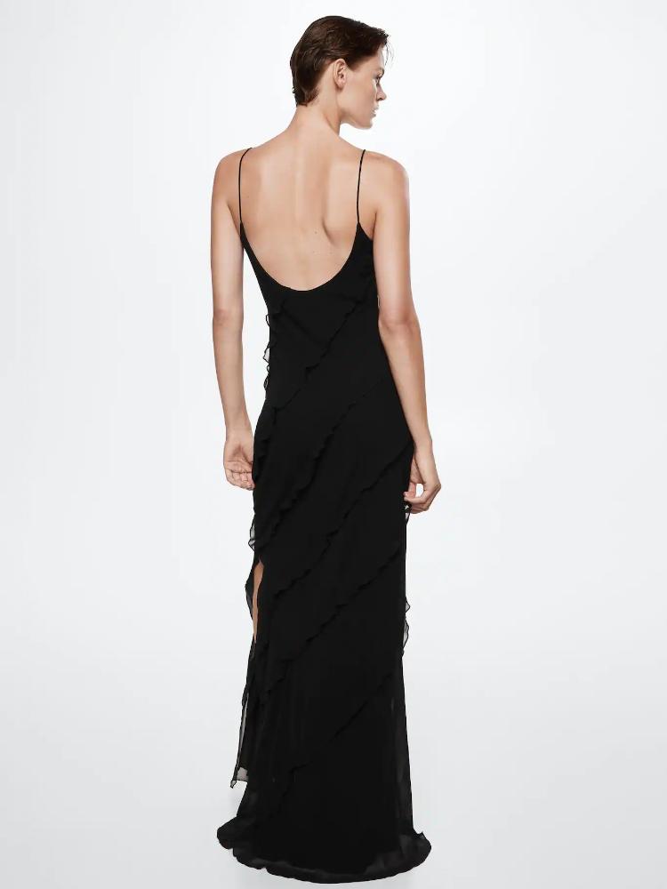 Eva Chiffon Ruffled Maxi Slip Dress