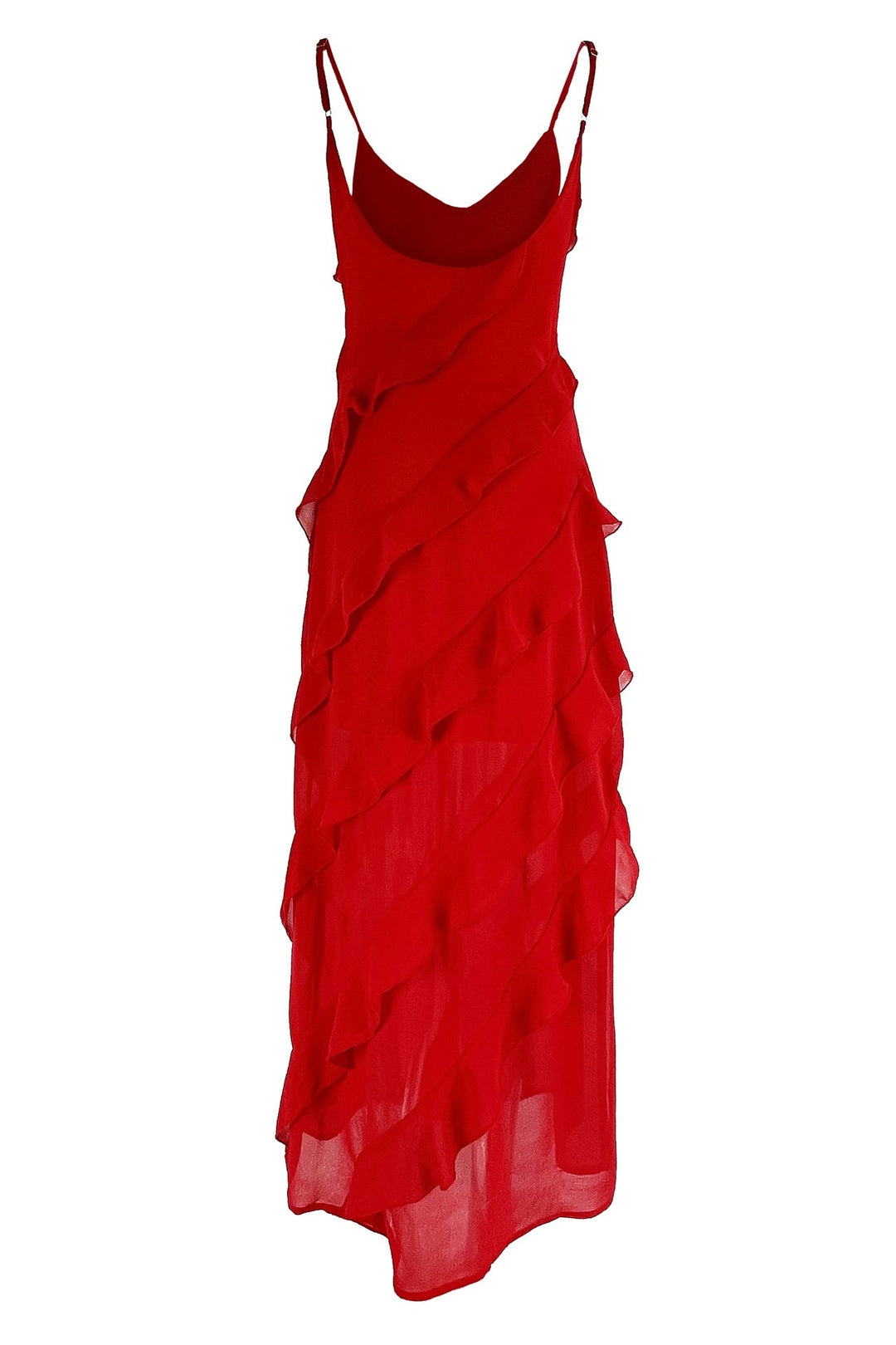 Eva Chiffon Ruffled Maxi Slip Dress