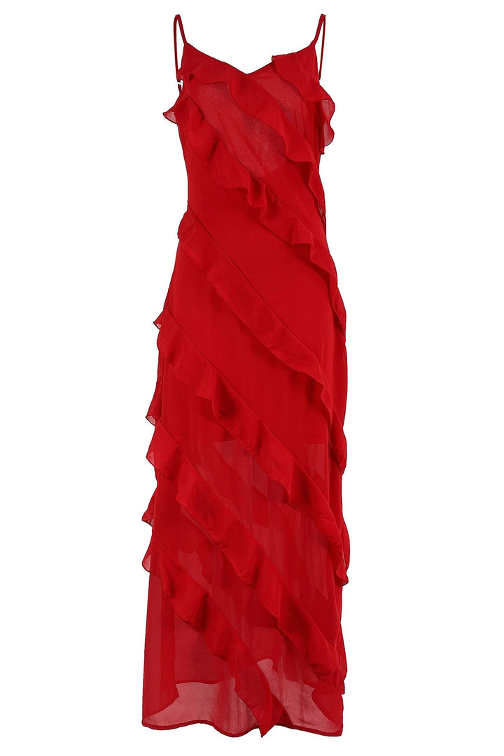 Eva Chiffon Ruffled Maxi Slip Dress