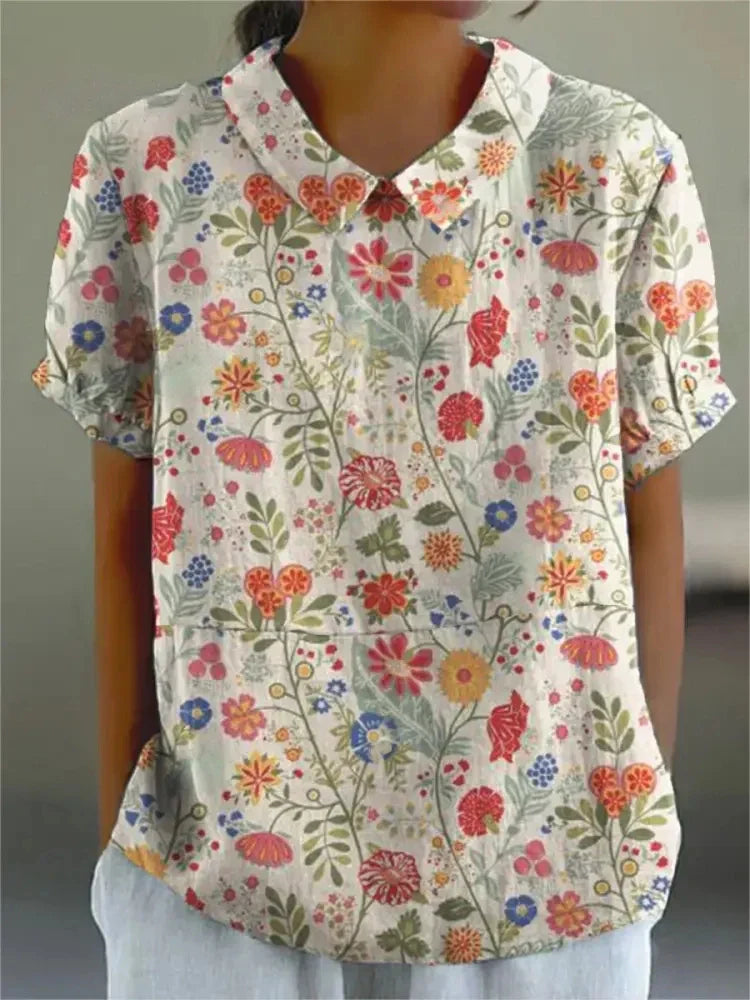 Flora Floral Shirt with flowers