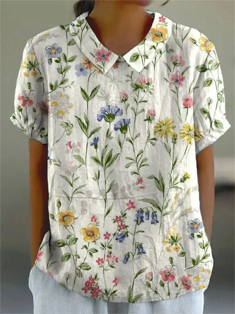 Flora Floral Shirt with flowers