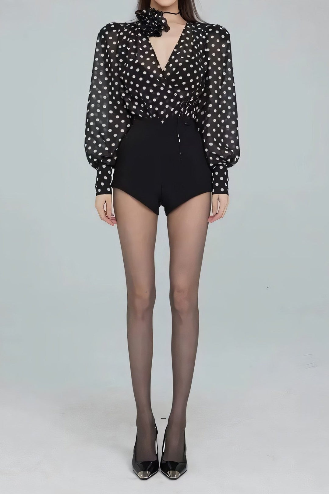 Gina Polka Dot Long Sleeve Blouse