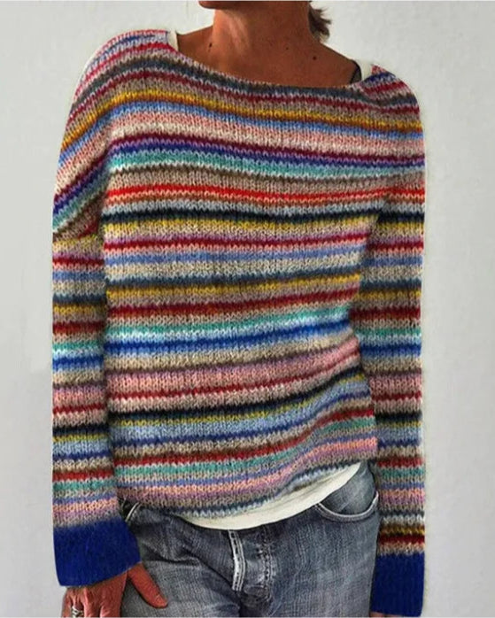 Maud™ - Retro Autumn Sweater Clothing OLIVIA'S Rainbow S 