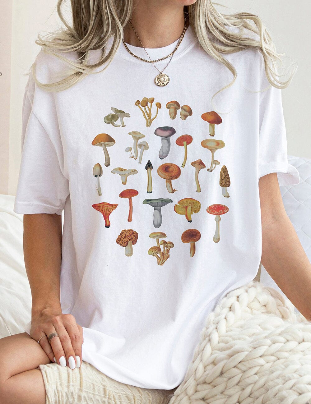 Paddenstoelen Simpel T-shirt T-Shirt JURKJESBOETIEK White XS 