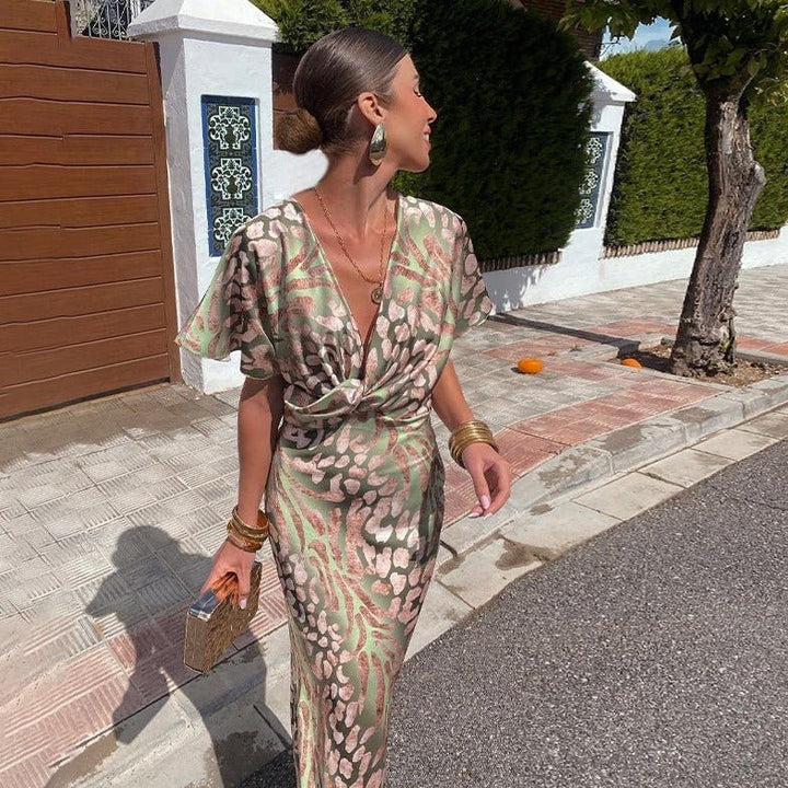 Isa™ | V-Neck Maxi Dress