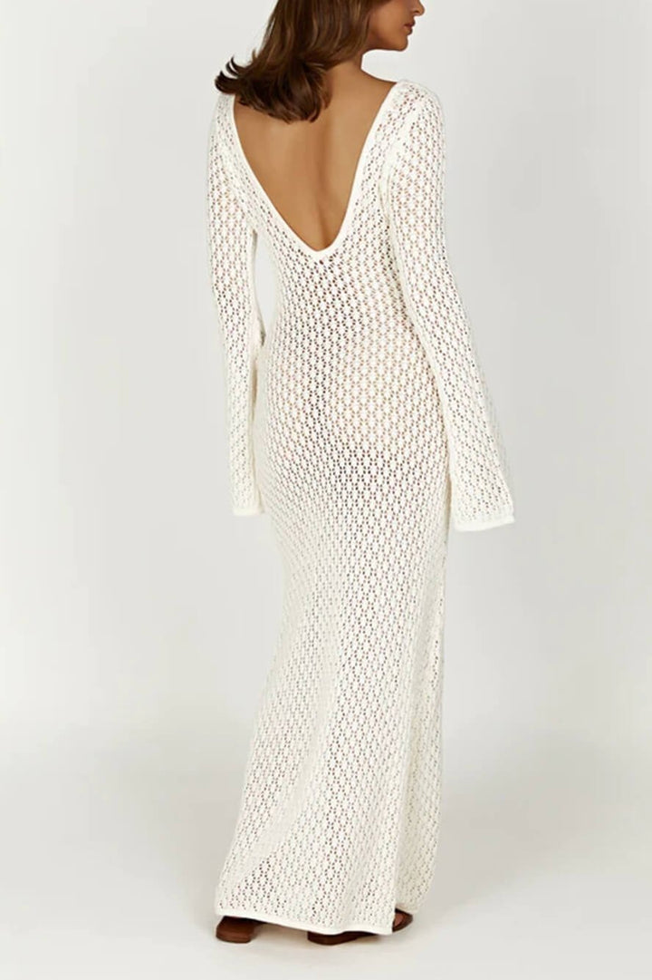 Jella V-neck Cut-out Knit Maxi Dress