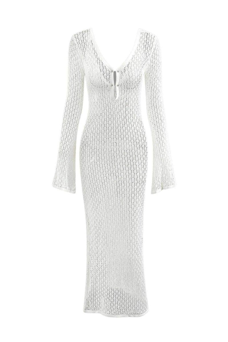 Jella V-neck Cut-out Knit Maxi Dress