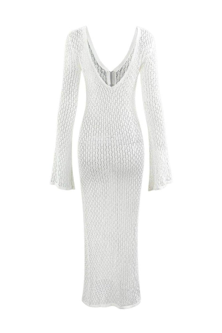 Jella V-neck Cut-out Knit Maxi Dress