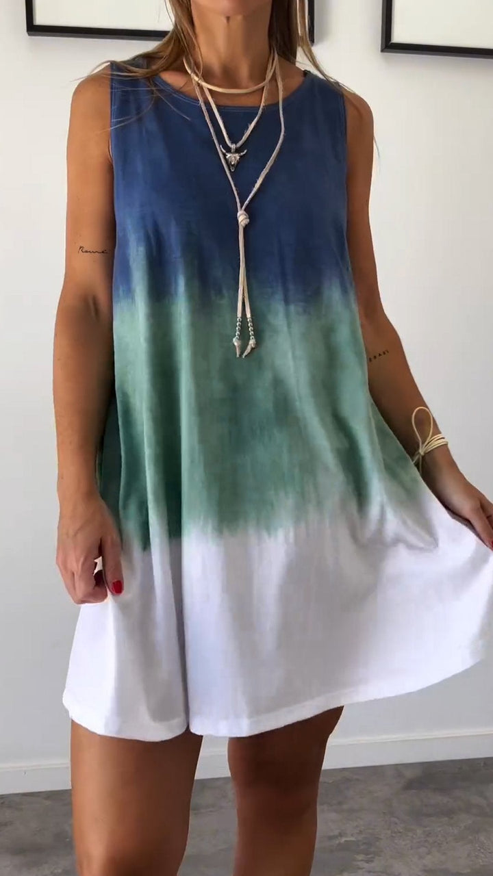 Kiara Elegant Tie Dye Sleeveless Dress