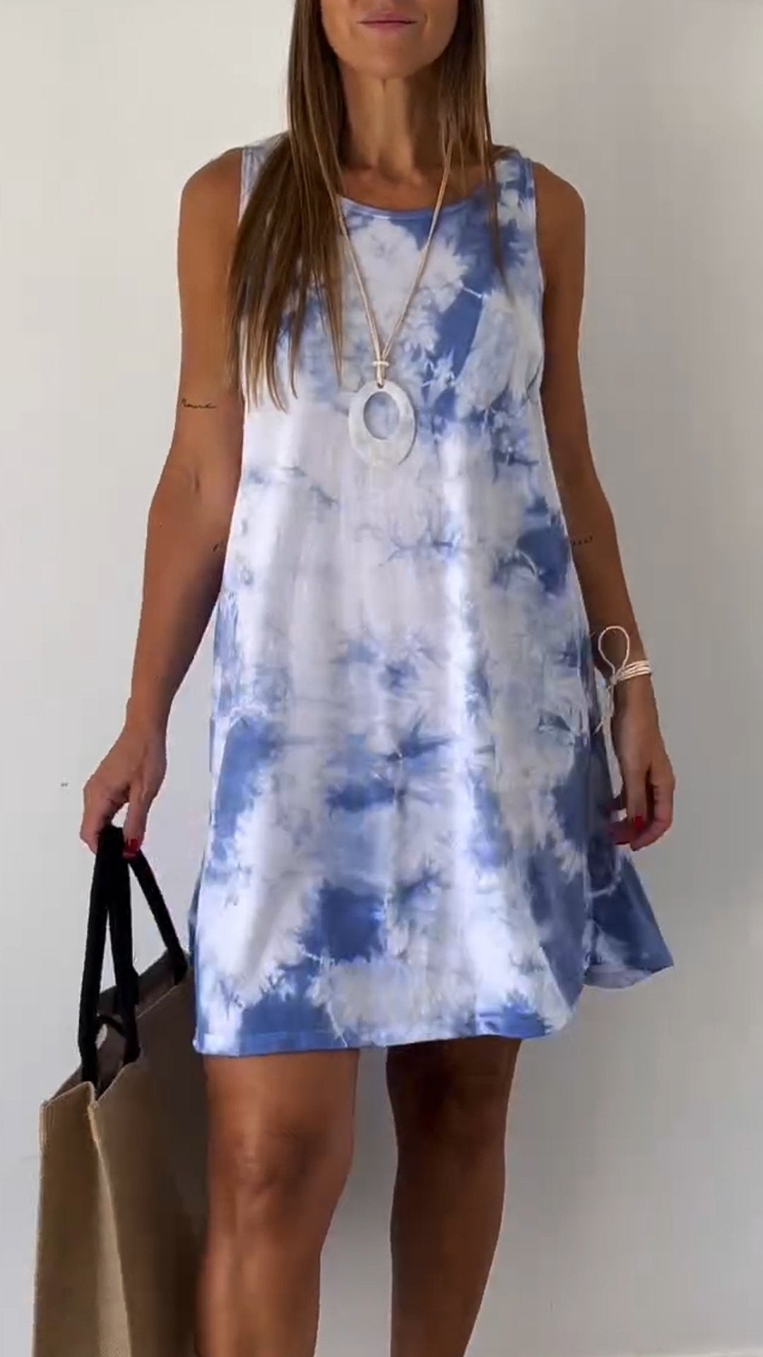 Kiara Elegant Tie Dye Sleeveless Dress