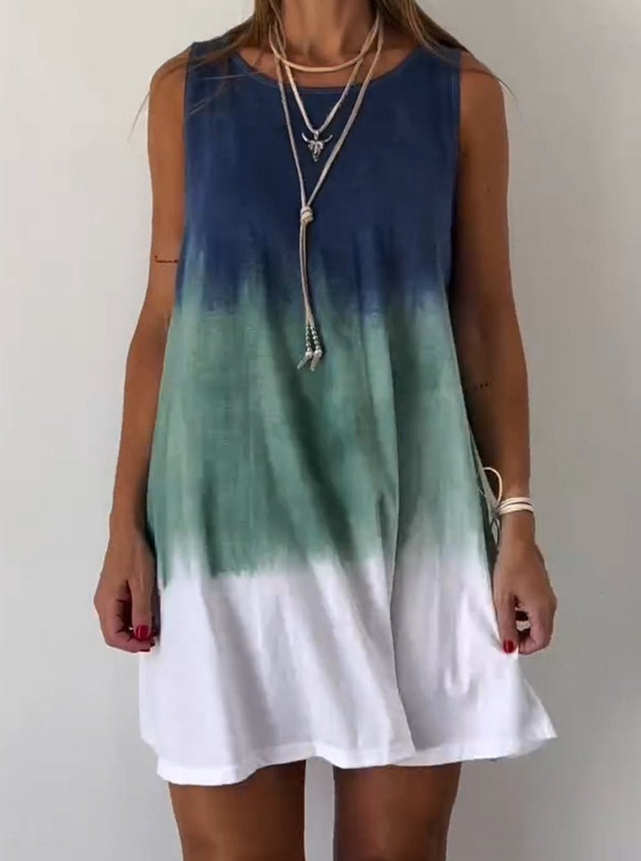 Kiara Elegant Tie Dye Sleeveless Dress