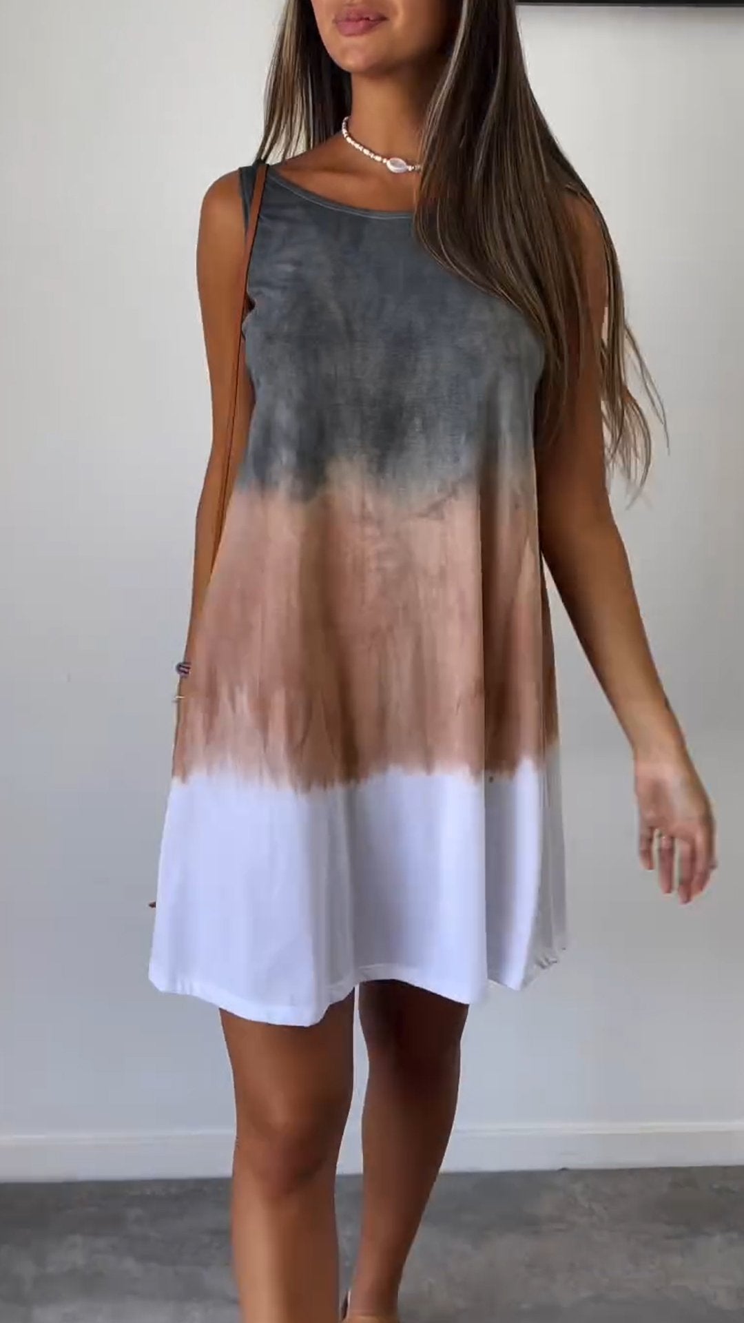 Kiara Elegant Tie Dye Sleeveless Dress