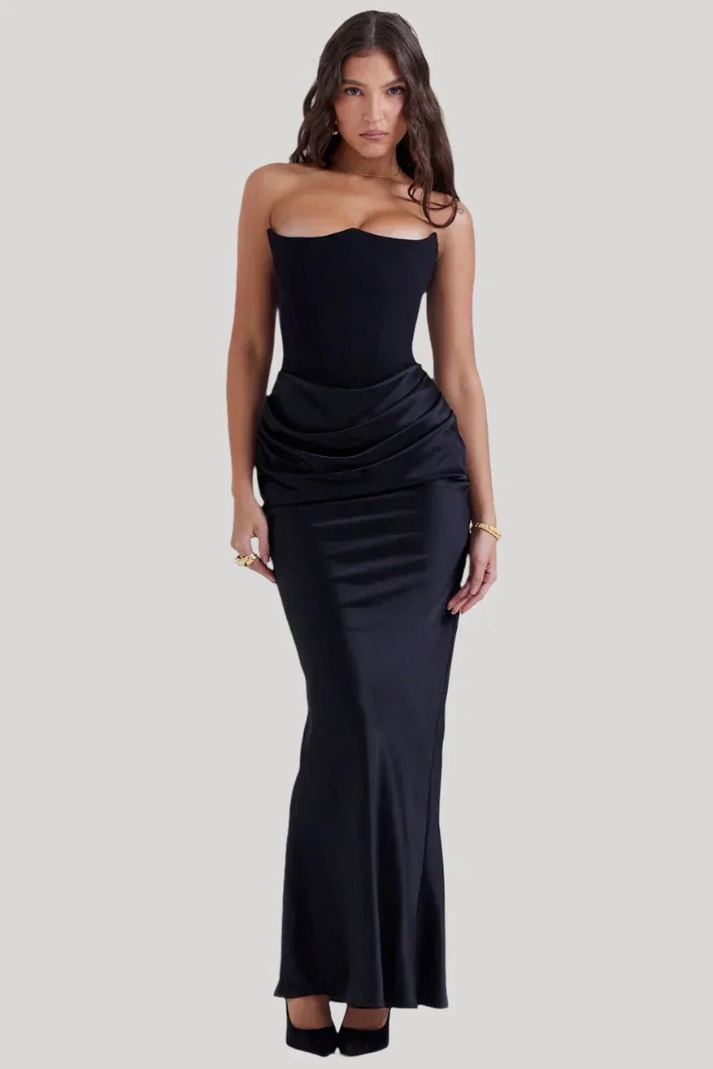 Chelsea Elegant Maxi Dress Wedding Guest SOPHIE/CLAIRE Black XS 